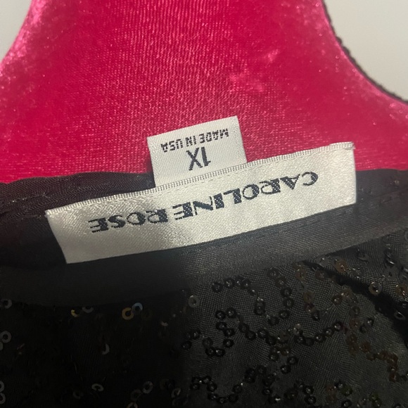 Caroline rose black sequin blouse cardigan set 1X - Picture 10 of 11